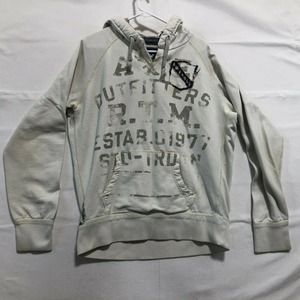 American Eagle Hoodie Eagle Fleece Classic Fit Off White Pullover XL